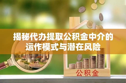 荔湾揭秘代办提取公积金中介的运作模式与潜在风险